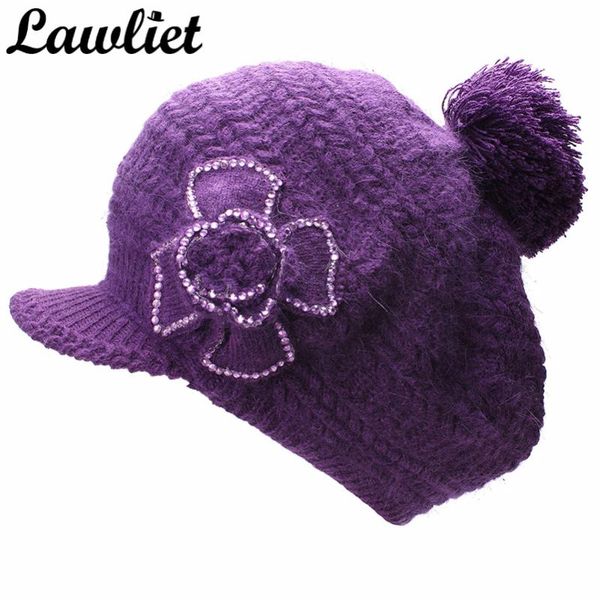 berets lawliet elegant women winter cap female beret hats pom artist wool dome bare visor girls gorras, Blue;gray
berets lawliet elegant women winter cap female beret hats pom artist wool dome bare visor girls gorras, Blue;gray