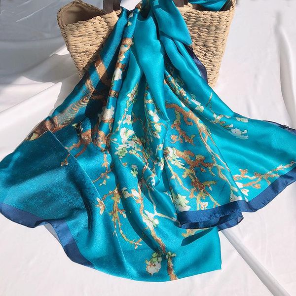 scarves scarf shawl dual-use women's thin summer sunscreen long silk female temperament seaside beach towel 90-180cm, Blue;gray
scarves scarf shawl dual-use women's thin summer sunscreen long silk female temperament seaside beach towel 90-180cm, Blue;gray