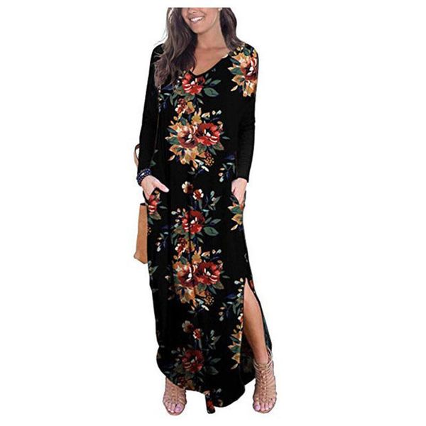 casual dresses women maxi dress v-neck floral print long sleeve boho chiffon loose beach sundress ladies party summer, Black;gray
casual dresses women maxi dress v-neck floral print long sleeve boho chiffon loose beach sundress ladies party summer, Black;gray
