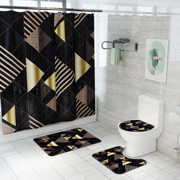 bath mats 3d bathroom shower curtain mat cover non-slip carpet with four-piece accessories
bath mats 3d bathroom shower curtain mat cover non-slip carpet with four-piece accessories