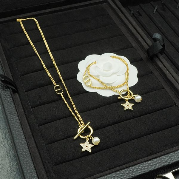 dijia 2021 cd star pearl necklace net red same style ins clavicle chain d family double layer bracelet set, Golden;silver
dijia 2021 cd star pearl necklace net red same style ins clavicle chain d family double layer bracelet set, Golden;silver