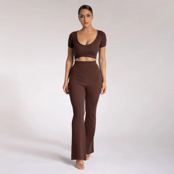 women's two piece pants xllais cotton ribbed material flare sets women tight bodycon short sleeve tank ladies stretchy sweatpants, White
women's two piece pants xllais cotton ribbed material flare sets women tight bodycon short sleeve tank ladies stretchy sweatpants, White