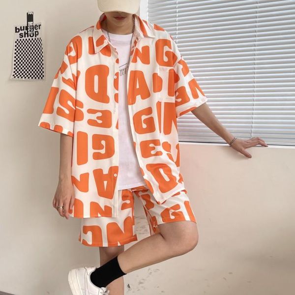 men's tracksuits summer fashion letter print loose casual short sleeve shirt + shorts sets streetwear plus size 4xl- all match, Gray
men's tracksuits summer fashion letter print loose casual short sleeve shirt + shorts sets streetwear plus size 4xl- all match, Gray
