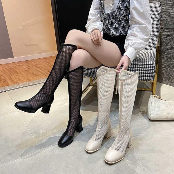 boots hollow and breathable high tube 2021 summer net red thin heel thick single cool, Black
boots hollow and breathable high tube 2021 summer net red thin heel thick single cool, Black