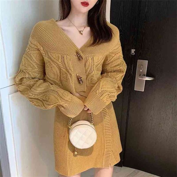 autumn winter korean knitted 2 piece set women crop vintage sweater cardigan + bodycon mini skirt suits two outfits 210514, White
autumn winter korean knitted 2 piece set women crop vintage sweater cardigan + bodycon mini skirt suits two outfits 210514, White