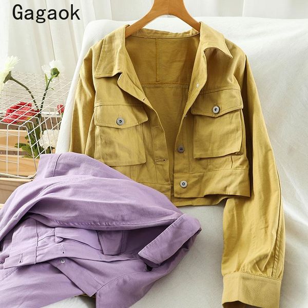 gagaok streetwear fashion women clothing short jacket 2021 spring autumn solid lapel pockets jackets loose casual wild coat women's, Black;brown
gagaok streetwear fashion women clothing short jacket 2021 spring autumn solid lapel pockets jackets loose casual wild coat women's, Black;brown