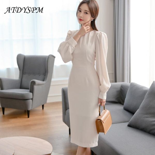 casual dresses 2021 elegant women dress long puff sleeve o-neck slim ladies midi bodycon party vestidos, Black;gray
casual dresses 2021 elegant women dress long puff sleeve o-neck slim ladies midi bodycon party vestidos, Black;gray