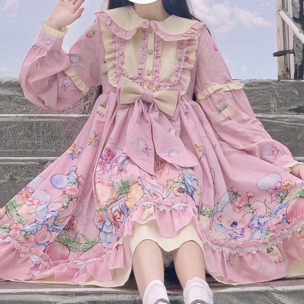 casual dresses 2021 women cute childlike doll party print op lolita long sleeve vintage ruffle dress loose kawaii sweet tea, Black;gray
casual dresses 2021 women cute childlike doll party print op lolita long sleeve vintage ruffle dress loose kawaii sweet tea, Black;gray