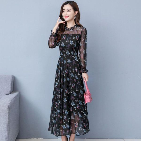 autumn 2021 women's fashion floral chiffon dress long sleeve korean lotus leaf collar printed female vestidos women q360 casual dresses, Black;gray
autumn 2021 women's fashion floral chiffon dress long sleeve korean lotus leaf collar printed female vestidos women q360 casual dresses, Black;gray