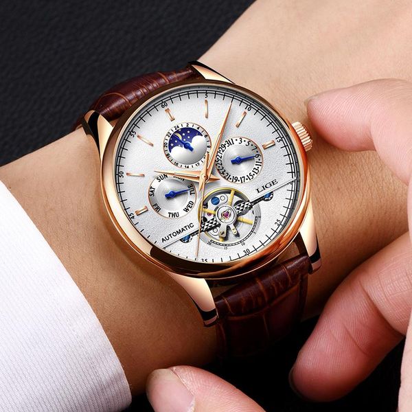 men watches automatic mechanical watch tourbillon sport date clock waterproof wristwatch+ox wristwatches, Slivery;brown
men watches automatic mechanical watch tourbillon sport date clock waterproof wristwatch+ox wristwatches, Slivery;brown
