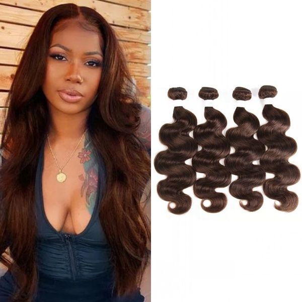 brazilian body wave bundles human hair weave #4 medium brown non remy extensions 3/4pcs colored weaving, Black
brazilian body wave bundles human hair weave #4 medium brown non remy extensions 3/4pcs colored weaving, Black