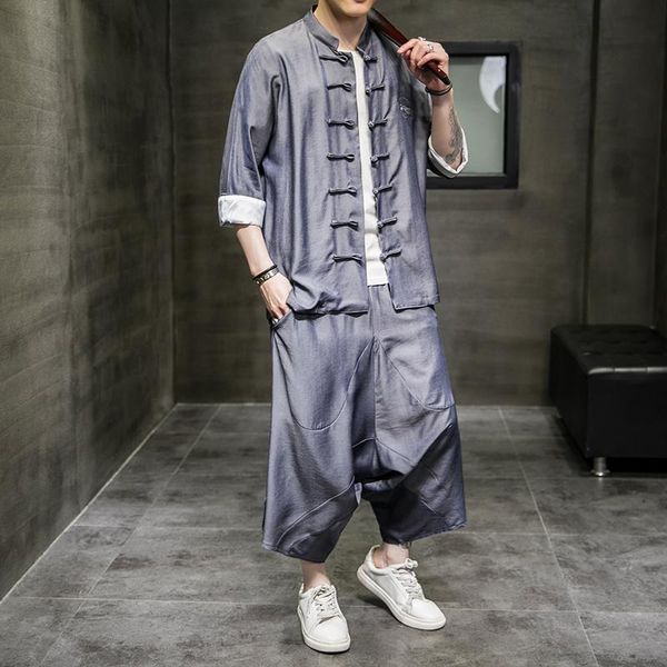men's tracksuits -5xl plus size dragon clothing shirt with matching pants vintage streetwear half sleeve+calf two pieces sets men 4xl, Gray
men's tracksuits -5xl plus size dragon clothing shirt with matching pants vintage streetwear half sleeve+calf two pieces sets men 4xl, Gray