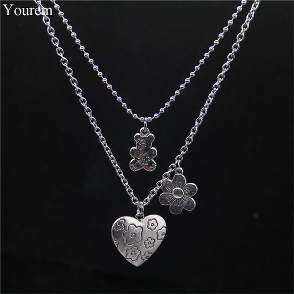 necklaces pendants stainless steel chain vintage punk flower bear heart pendant necklace for women hiphop treandy jewelry girl cool gifts pa, Silver
necklaces pendants stainless steel chain vintage punk flower bear heart pendant necklace for women hiphop treandy jewelry girl cool gifts pa, Silver