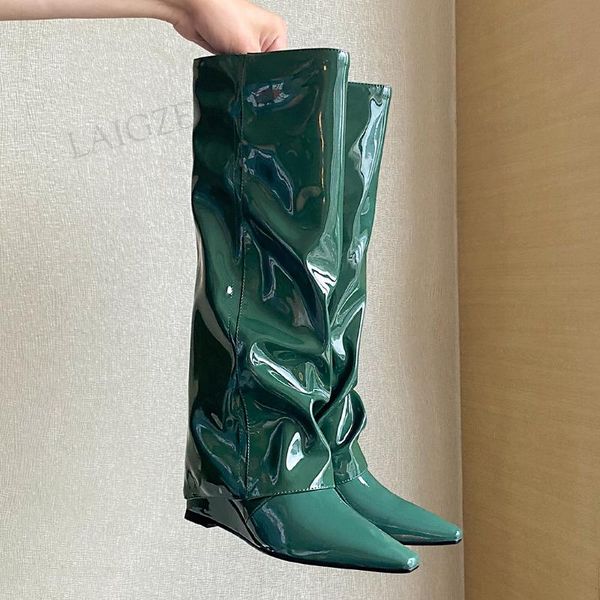 boots dohbaner women knee high 6cm mid wedges side zip pleated pointed toe ladies female shoes woman size 39 41 42, Black
boots dohbaner women knee high 6cm mid wedges side zip pleated pointed toe ladies female shoes woman size 39 41 42, Black