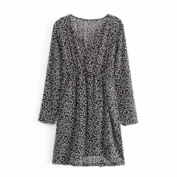women printed dress long sleeves v-neckline slim waist short fashion chic mini vestidos femme robe casual dresses, Black;gray
women printed dress long sleeves v-neckline slim waist short fashion chic mini vestidos femme robe casual dresses, Black;gray