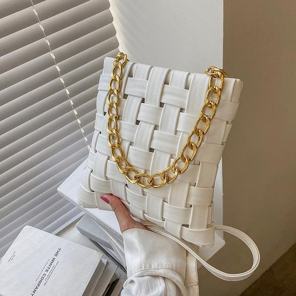 shoulder bags fashion designer casual women woven tote bag female pu leather solid color chain handbag for shopping
shoulder bags fashion designer casual women woven tote bag female pu leather solid color chain handbag for shopping