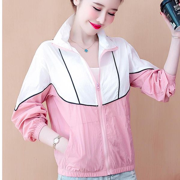 women's jackets #5345 grey pink spliced color short jacke women thin casual sunscreen jacket female loose summer coat outerwear, Black;brown
women's jackets #5345 grey pink spliced color short jacke women thin casual sunscreen jacket female loose summer coat outerwear, Black;brown