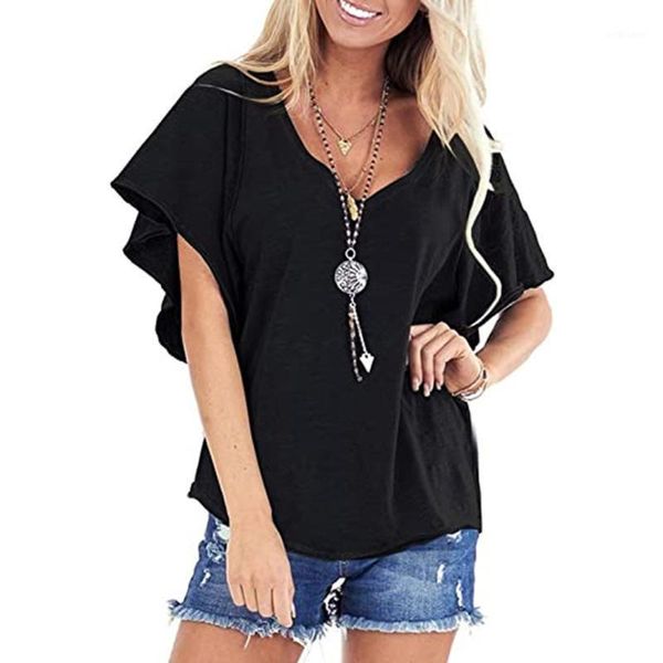 women's t-shirt harajuku t shirt women woman tshirts casual fashion v-neck solid color loose short-sleeved camisetas de mujer, White
women's t-shirt harajuku t shirt women woman tshirts casual fashion v-neck solid color loose short-sleeved camisetas de mujer, White