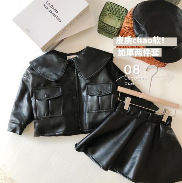 girls 2 pcs set pu leather thicken coat+skirt winter fashion full sleeve suits 1-6 years ql461 clothing sets, White
girls 2 pcs set pu leather thicken coat+skirt winter fashion full sleeve suits 1-6 years ql461 clothing sets, White