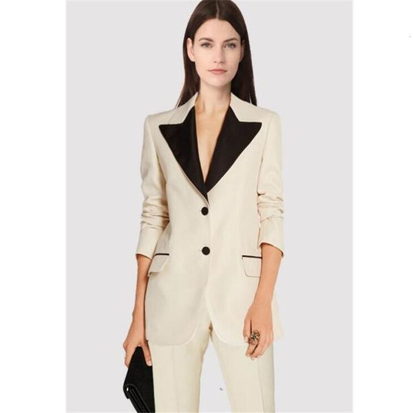 women's suits & blazers ivory female lapel suit 2 pcs formal uniform business office ladies job wear blazer outfit pantsuit custom made, White;black
women's suits & blazers ivory female lapel suit 2 pcs formal uniform business office ladies job wear blazer outfit pantsuit custom made, White;black