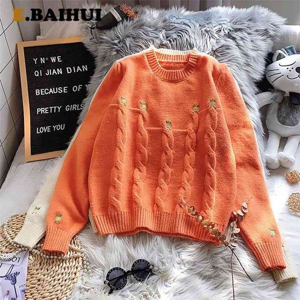 ebaihui women autumn o neck long sleeve sweater loose knit pullover embroidery pineapple elegant 210522, White;black
ebaihui women autumn o neck long sleeve sweater loose knit pullover embroidery pineapple elegant 210522, White;black