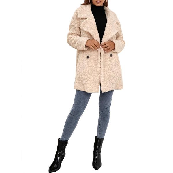 women's jackets female fashion wool roll overcoat solid color turn down collar long sleeve pockets women winter clothing, Black;brown
women's jackets female fashion wool roll overcoat solid color turn down collar long sleeve pockets women winter clothing, Black;brown
