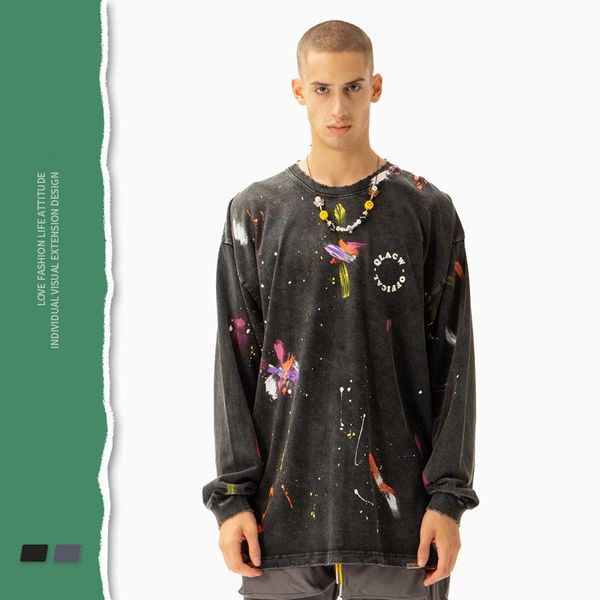 men's t-shirts q041men t-shirt heavy weight 270g cotton unique splash-ink vintage artsy casual trendy youth pullovers long sleeve tees, White;black
men's t-shirts q041men t-shirt heavy weight 270g cotton unique splash-ink vintage artsy casual trendy youth pullovers long sleeve tees, White;black