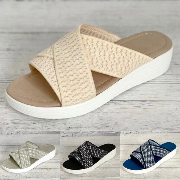 slippers women's shoes ladies casual sandals plus size women fashion thick bottom slope with non-slip wear beach, Black
slippers women's shoes ladies casual sandals plus size women fashion thick bottom slope with non-slip wear beach, Black