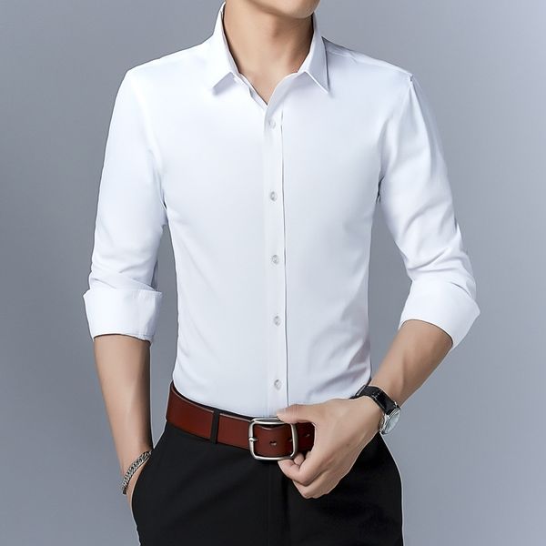men's long sleeve slim fit korean youth solid color shirt men's cardigan autumn, White;black
men's long sleeve slim fit korean youth solid color shirt men's cardigan autumn, White;black