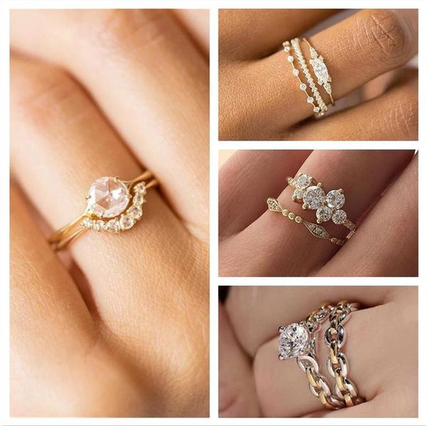 wedding rings 2/3pcs/set white crystal zircon curved geometry copper ring set for women girls engagement party whole sale, Slivery;golden
wedding rings 2/3pcs/set white crystal zircon curved geometry copper ring set for women girls engagement party whole sale, Slivery;golden