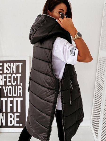 women's vests baijinbai sleeveless puffer jacket women hooded cotton padded waistcoat casual streetwear zipper pocket long quilted coat, Black;white
women's vests baijinbai sleeveless puffer jacket women hooded cotton padded waistcoat casual streetwear zipper pocket long quilted coat, Black;white