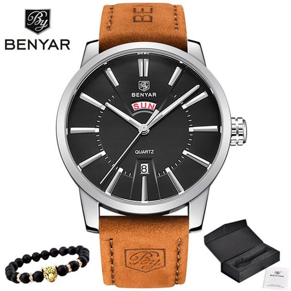 wristwatches 2021 benyar men sport watches men's quartz clock man army military leather blue wrist watch relogio masculino, Slivery;brown
wristwatches 2021 benyar men sport watches men's quartz clock man army military leather blue wrist watch relogio masculino, Slivery;brown