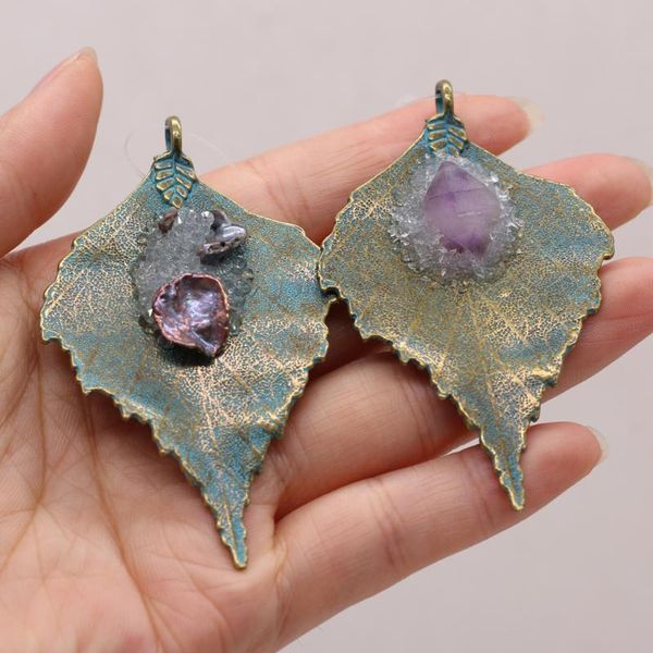 charms natural semi-precious stone leaf pendant 45x70mm for jewelry making necklaces accessories gift, Bronze;silver
charms natural semi-precious stone leaf pendant 45x70mm for jewelry making necklaces accessories gift, Bronze;silver