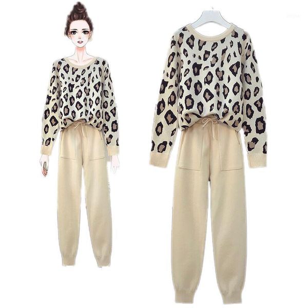 women's sweaters women knitted suits plus size leopard long sleeve o-neck sweater + elastic waist pocket harem pants sets tracksuit fem, White;black
women's sweaters women knitted suits plus size leopard long sleeve o-neck sweater + elastic waist pocket harem pants sets tracksuit fem, White;black