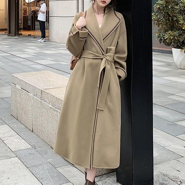 women's wool & blends cmaz high-end reversible cashmere coat mid-length 2021winter temperament korean style woolen autumn, Black
women's wool & blends cmaz high-end reversible cashmere coat mid-length 2021winter temperament korean style woolen autumn, Black