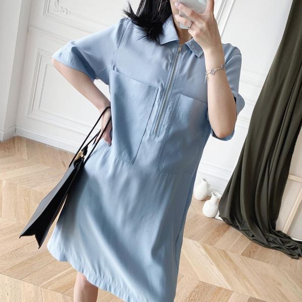 party dresses women spring and summer fashion casual light blue straight zipper lapel midi ewxz, White;black
party dresses women spring and summer fashion casual light blue straight zipper lapel midi ewxz, White;black