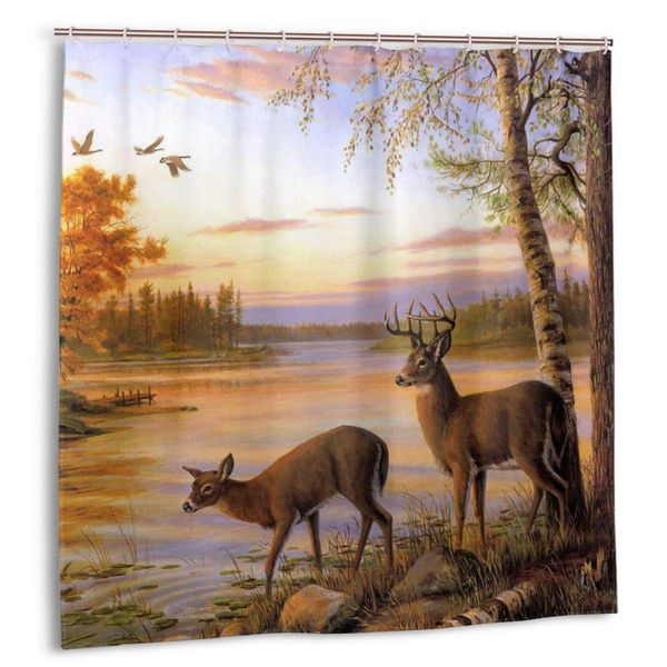 two deer shower curtain, 72x72 inch anti mold waterproof polyester setting sun elk custom bathroom decor curtain with 12 plastic
two deer shower curtain, 72x72 inch anti mold waterproof polyester setting sun elk custom bathroom decor curtain with 12 plastic