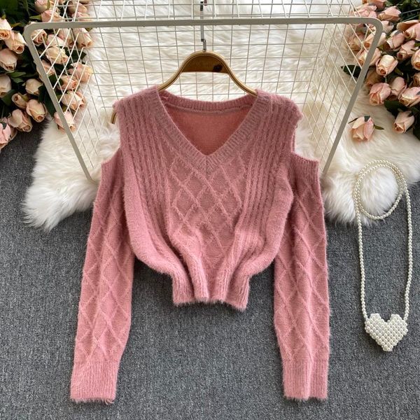 women's sweaters b647 women fashion autumn sweet v-neck off-shoulder diamond twist short pullover retro lazy long sleeve sweater, White;black
women's sweaters b647 women fashion autumn sweet v-neck off-shoulder diamond twist short pullover retro lazy long sleeve sweater, White;black