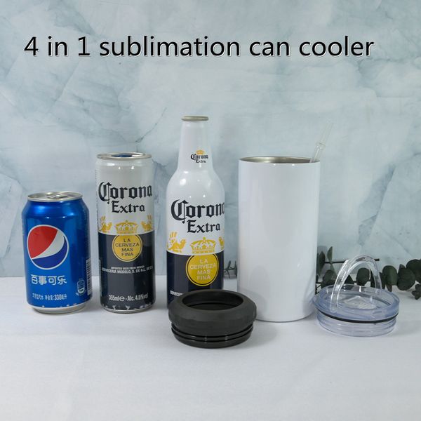4 in 1 16oz sublimation can cooler straight tumbler stainless steel insulator vacuum insulated bottle cold insulation can with 2 lids
4 in 1 16oz sublimation can cooler straight tumbler stainless steel insulator vacuum insulated bottle cold insulation can with 2 lids