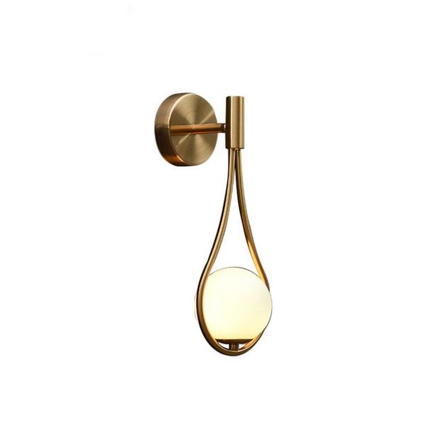 wall lamp modern mount indoor decor metal brass ingle globe el interior bedroom led light