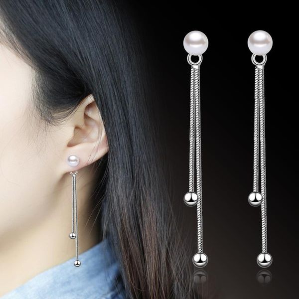 dangle & chandelier korean elegant women long earring cz pearl charm pendent snake chain tassel earrings pearls for wedding party gift k45-5, Silver
dangle & chandelier korean elegant women long earring cz pearl charm pendent snake chain tassel earrings pearls for wedding party gift k45-5, Silver