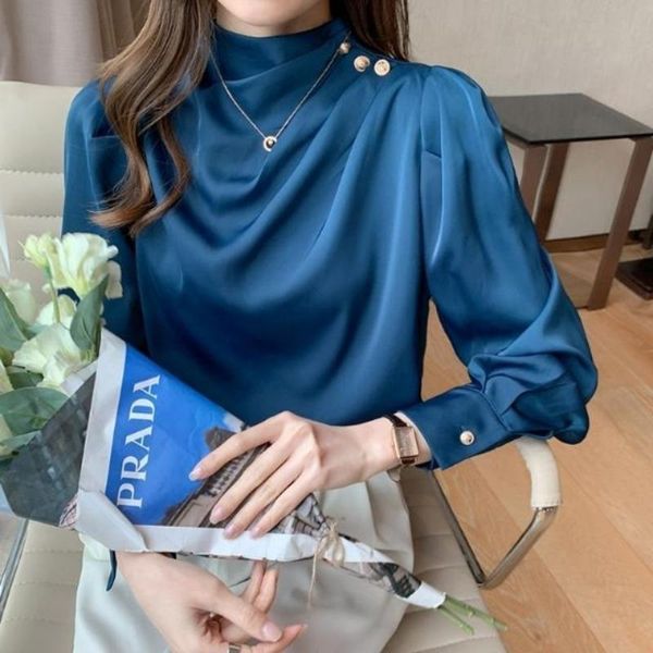 women's blouses & shirts solid satin and long sleeve 2021 early autumn professional shirt blusas mujer, White
women's blouses & shirts solid satin and long sleeve 2021 early autumn professional shirt blusas mujer, White
