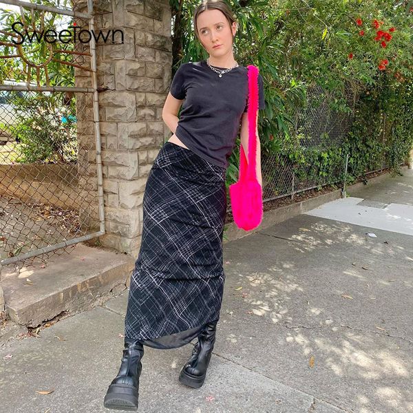 sweetown stripe plaid y2k long skirts womens 2021 dark academia double layer mesh e girl skirt harajuku low waist gothic clothes, Black;white
sweetown stripe plaid y2k long skirts womens 2021 dark academia double layer mesh e girl skirt harajuku low waist gothic clothes, Black;white