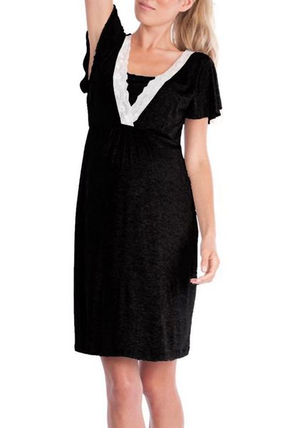 women maternity lace deep v-neck breastfeeding dress pregnant nursing pajamas fashhion sleepwear nightgown dresses, White
women maternity lace deep v-neck breastfeeding dress pregnant nursing pajamas fashhion sleepwear nightgown dresses, White