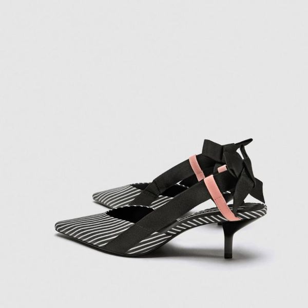 stripe kitten heel women mules pointed toe bowtie sandals high heels summer slip on shoes swc0112, Black
stripe kitten heel women mules pointed toe bowtie sandals high heels summer slip on shoes swc0112, Black