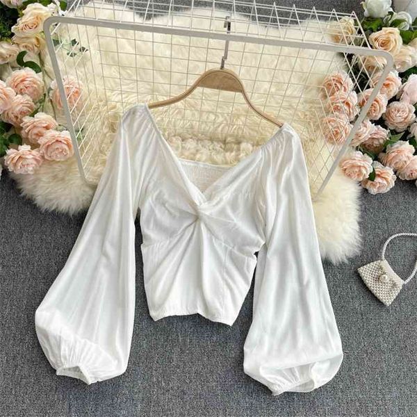 women vintage lantern sleeve waist versatile chiffon shirt solid color v-neck fashion spring summer 11b366 210525, White
women vintage lantern sleeve waist versatile chiffon shirt solid color v-neck fashion spring summer 11b366 210525, White