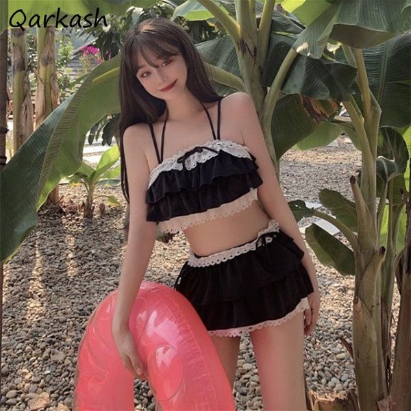 women's swimwear bikini set women lovely cute patchwork korean style spaghetti strap bathing suit sweet biquini swimsuit summer 2021, White;black
women's swimwear bikini set women lovely cute patchwork korean style spaghetti strap bathing suit sweet biquini swimsuit summer 2021, White;black