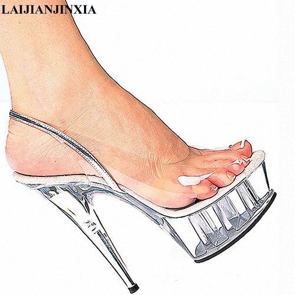 15cm high-heeled shoes fashion crystal the women's clear 6 inch stiletto heel sandals dancer, Black
15cm high-heeled shoes fashion crystal the women's clear 6 inch stiletto heel sandals dancer, Black