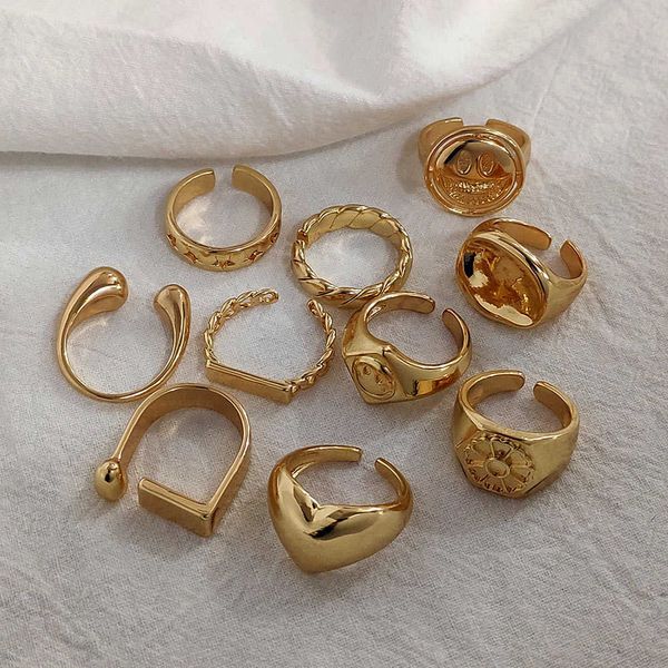 designer necklace punk vintage smiley finger rings gold color tulip flowers open wide for women heart geometric 2021 trendy jewelry, Silver
designer necklace punk vintage smiley finger rings gold color tulip flowers open wide for women heart geometric 2021 trendy jewelry, Silver