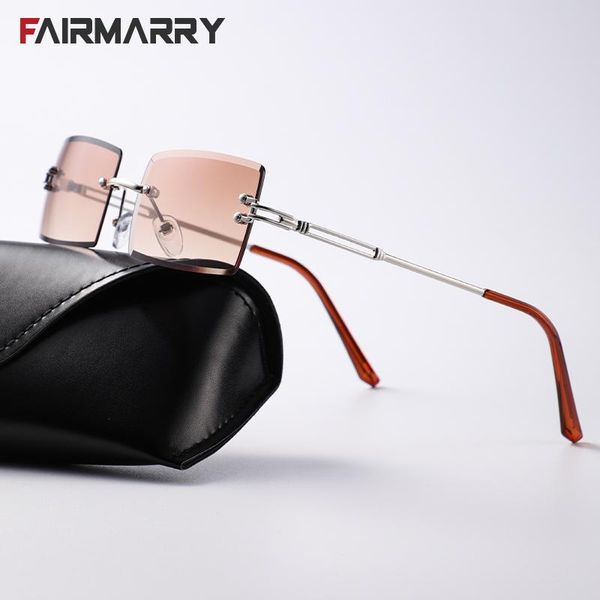 sunglasses fairmarry 2021 retro women brand designer fashion rimless gradient sun glasses shades cutting lens ladies frameless, White;black
sunglasses fairmarry 2021 retro women brand designer fashion rimless gradient sun glasses shades cutting lens ladies frameless, White;black
